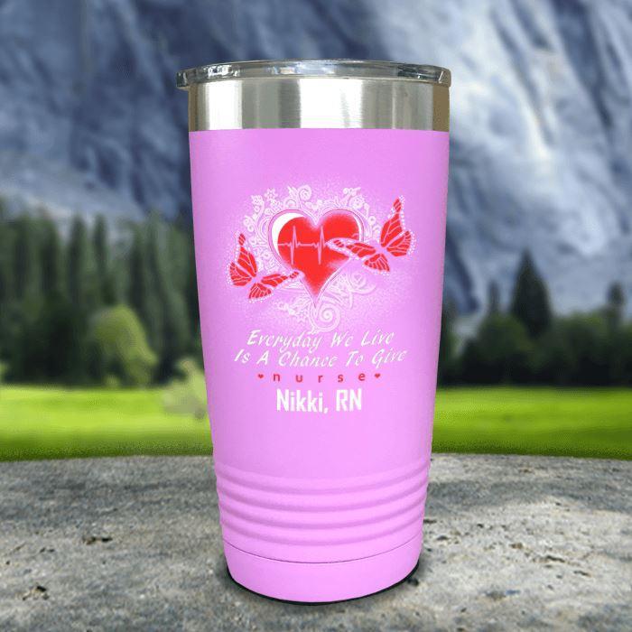 Personalized Nurse Give Color Printed Tumblers Tumbler ZLAZER 20oz Tumbler Lavender 