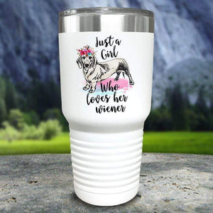 A Girl Who Loves Her Weiner Color Printed Tumblers Tumbler Nocturnal Coatings 30oz Tumbler White 
