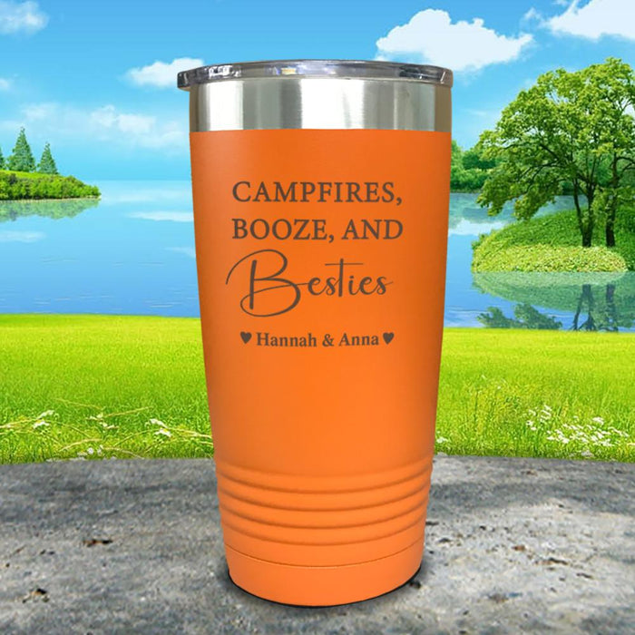 Campfires Booze and Besties Personalized Engraved Tumbler