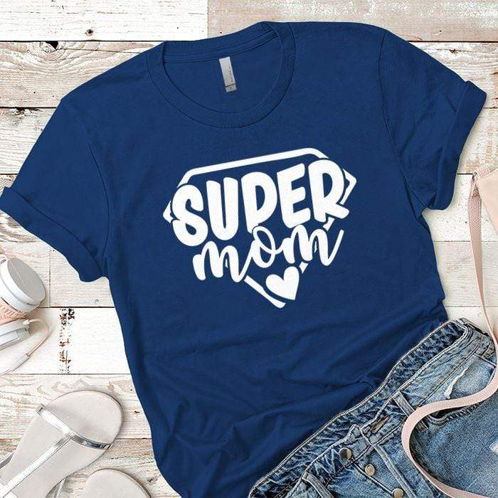 Super Mom Premium Tees T-Shirts CustomCat Royal X-Small 