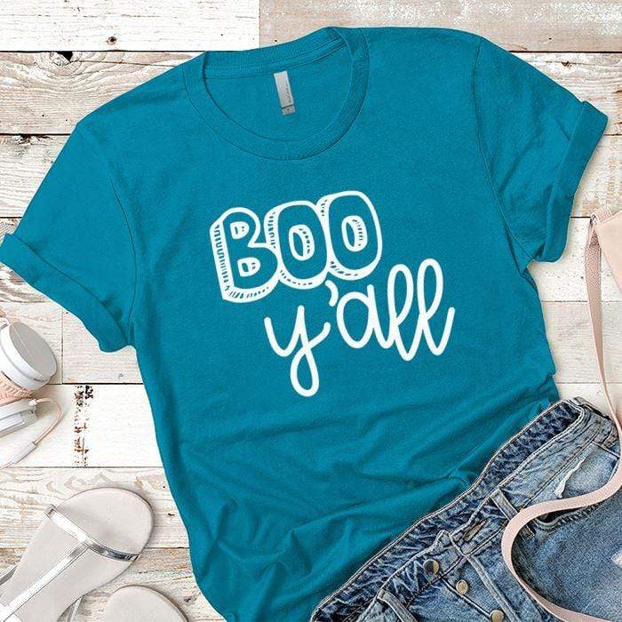 Boo Yall Premium Tees T-Shirts CustomCat Turquoise X-Small 