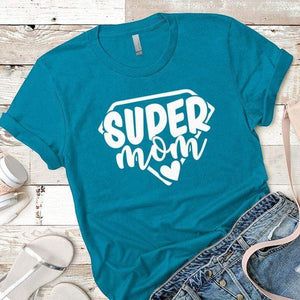 Super Mom Premium Tees T-Shirts CustomCat Turquoise X-Small 