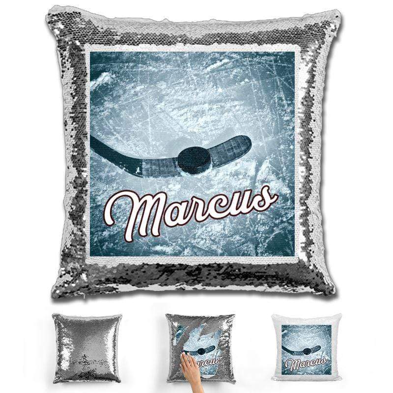 Hockey Personalized Magic Sequin Pillow - LemonsAreBlue