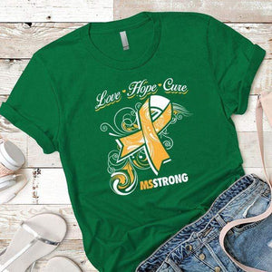 Love Hope Cure Premium Tees T-Shirts CustomCat Kelly Green X-Small 