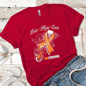 Love Hope Cure Premium Tees T-Shirts CustomCat Red X-Small 