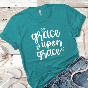 Grace Upon Grace Premium Tees T-Shirts CustomCat Tahiti Blue X-Small 