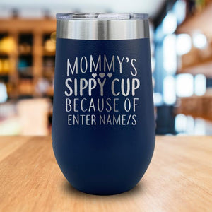 Personalized Mommy's Sippy Cup Engraved Wine Tumbler