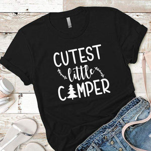 Cutest Little Camper Premium Tees T-Shirts CustomCat Black X-Small 