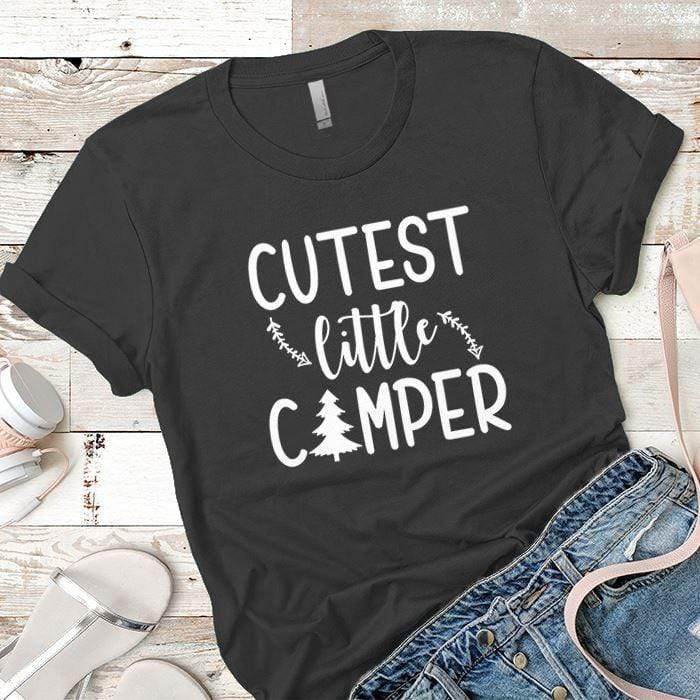 Cutest Little Camper Premium Tees T-Shirts CustomCat Heavy Metal X-Small 