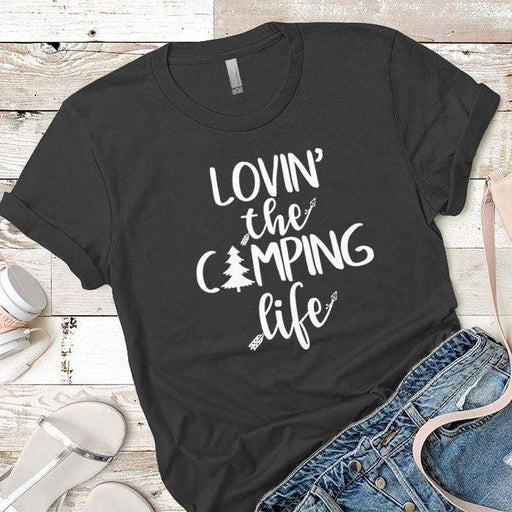 Lovin The Camping Life Premium Tees T-Shirts CustomCat Heavy Metal X-Small 