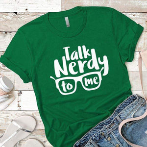 Talk Nerdy Premium Tees T-Shirts CustomCat Kelly Green X-Small 