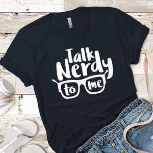 Talk Nerdy Premium Tees T-Shirts CustomCat Midnight Navy X-Small 