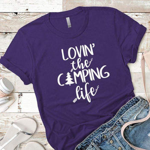 Lovin The Camping Life Premium Tees T-Shirts CustomCat Purple Rush/ X-Small 