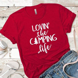 Lovin The Camping Life Premium Tees T-Shirts CustomCat Red X-Small 