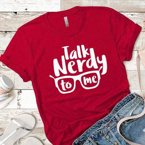 Talk Nerdy Premium Tees T-Shirts CustomCat Red X-Small 