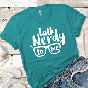 Talk Nerdy Premium Tees T-Shirts CustomCat Tahiti Blue X-Small 