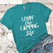 Lovin The Camping Life Premium Tees T-Shirts CustomCat Tahiti Blue X-Small 