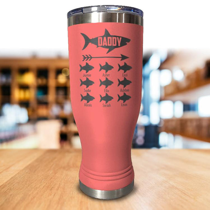 Personalized Daddy Shark Pilsner Style Tumbler