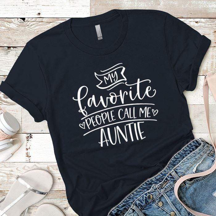 Call Me Auntie Premium Tees T-Shirts CustomCat Midnight Navy X-Small 