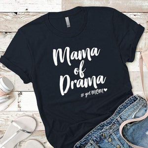 Mama Drama Premium Tees T-Shirts CustomCat Midnight Navy X-Small 