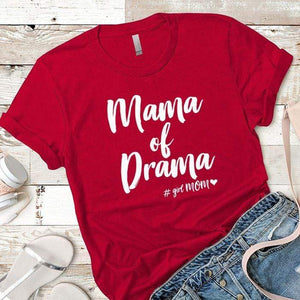 Mama Drama Premium Tees T-Shirts CustomCat Red X-Small 