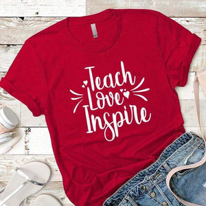 Teach Love Inspire Premium Tees T-Shirts CustomCat Red X-Small 