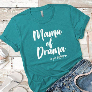Mama Drama Premium Tees T-Shirts CustomCat Tahiti Blue X-Small 