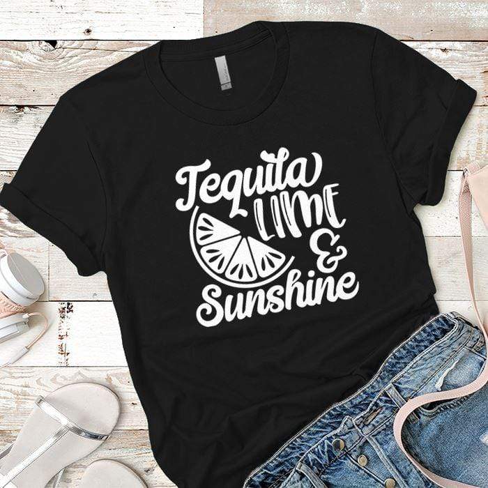 Tequila Lime Sunshine Premium Tees T-Shirts CustomCat Black X-Small 