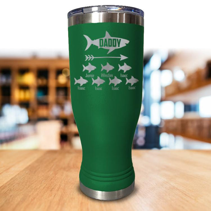 Personalized Daddy Shark Pilsner Style Tumbler