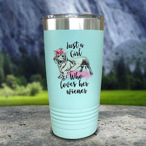 A Girl Who Loves Her Weiner Color Printed Tumblers Tumbler Nocturnal Coatings 20oz Tumbler Mint 