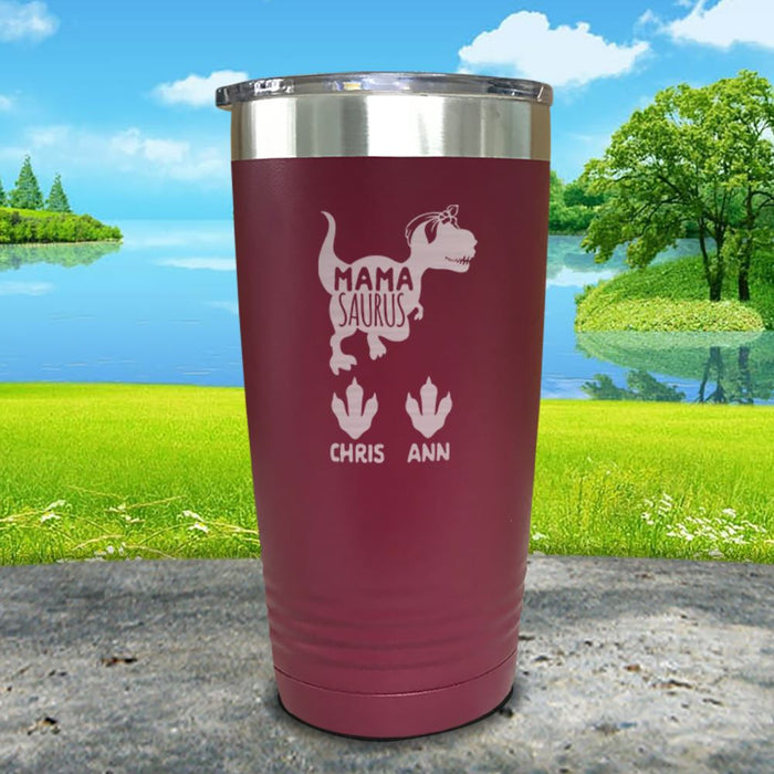 Mamasaurus With Babies Personalized Engraved Tumbler