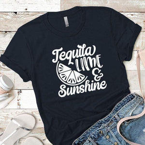 Tequila Lime Sunshine Premium Tees T-Shirts CustomCat Midnight Navy X-Small 