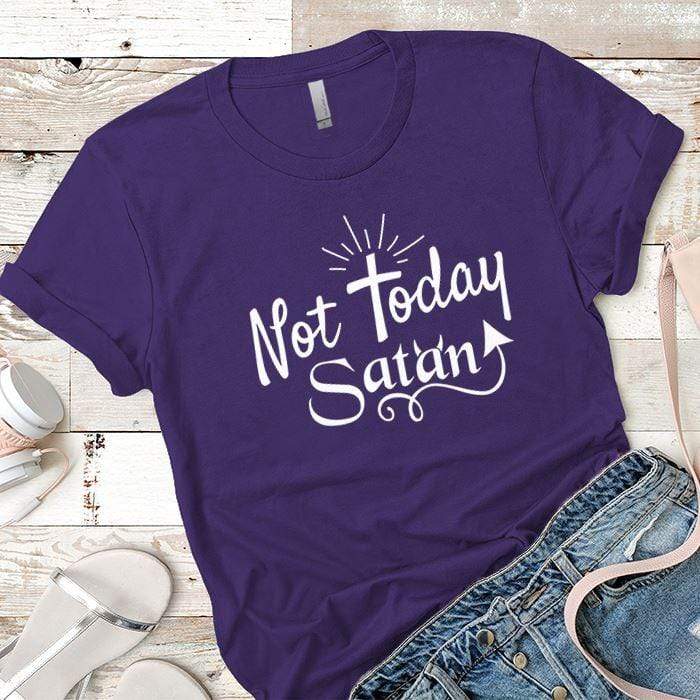 Not Today Satan Premium Tees T-Shirts CustomCat Purple Rush/ X-Small 