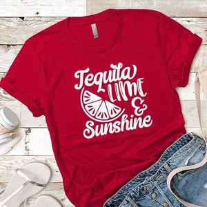Tequila Lime Sunshine Premium Tees T-Shirts CustomCat Red X-Small 