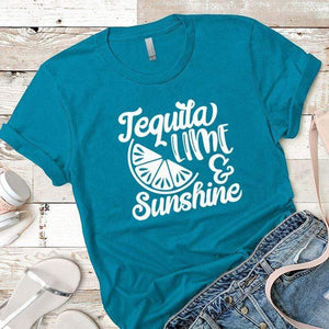 Tequila Lime Sunshine Premium Tees T-Shirts CustomCat Turquoise X-Small 