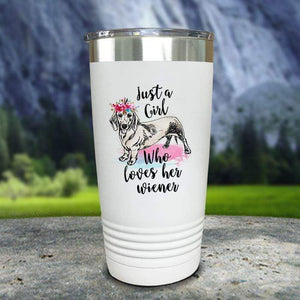 A Girl Who Loves Her Weiner Color Printed Tumblers Tumbler Nocturnal Coatings 20oz Tumbler White 
