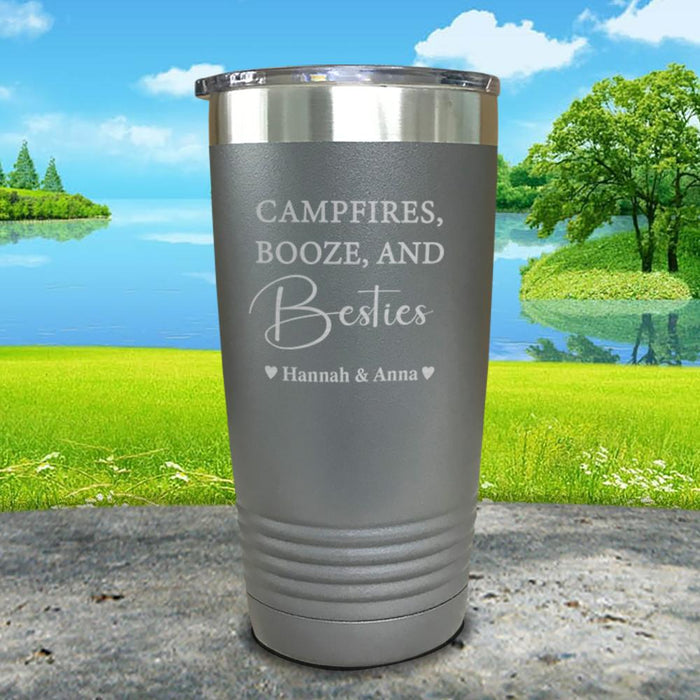 Campfires Booze and Besties Personalized Engraved Tumbler