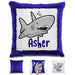 Shark Personalized Magic Sequin Pillow Pillow GLAM Blue 