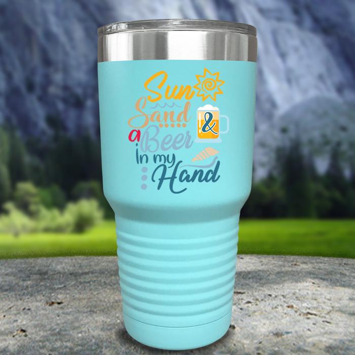 Laser Engraved Yeti Wine Tumbler - Sun, Sand, & a Drink In My Hand