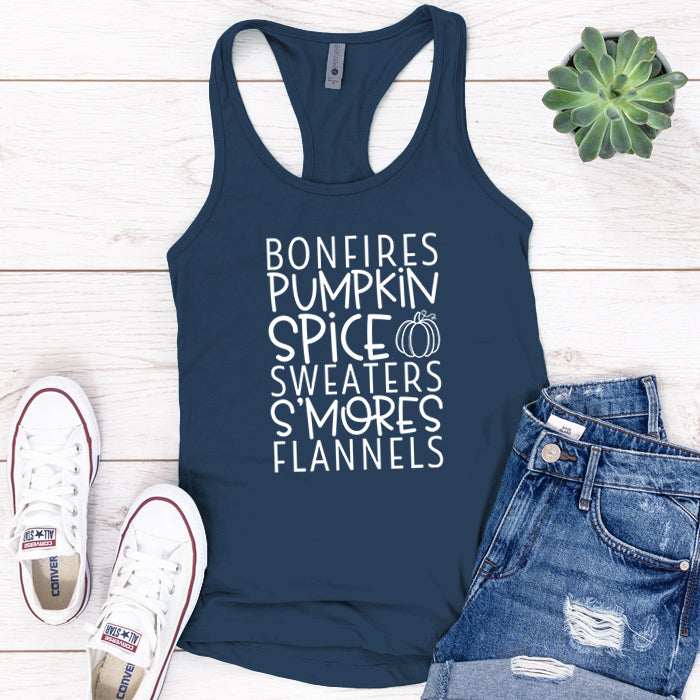 Bonfires And Pumpkin Spice Premium Tank Top