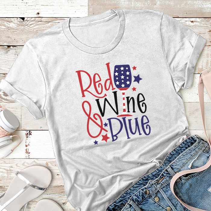 Red Wine And Blue Premium Tees