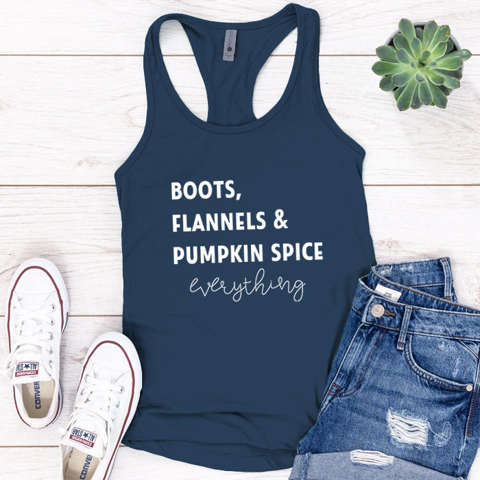 Boots Flannels & Pumpkin Spice Premium Tank Top