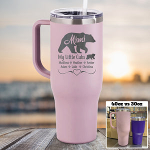 NEW 40oz Grandparents Bear (CUSTOM) Tumbler Personalized with Child's Name