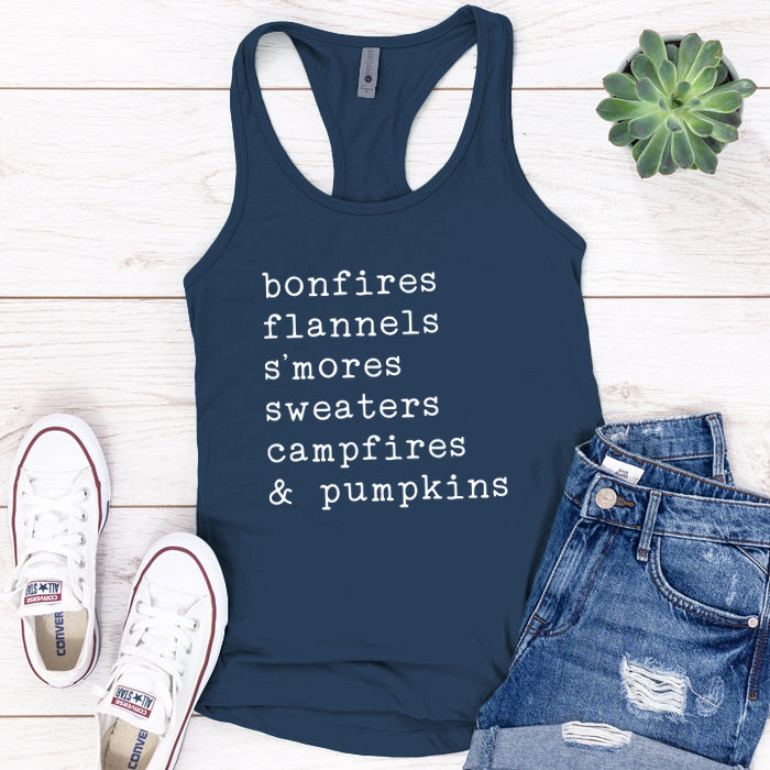 Campfires And Pumpkins Premium Tank Top