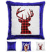 Christmas Reindeer Magic Sequin Pillow Pillow GLAM Blue 