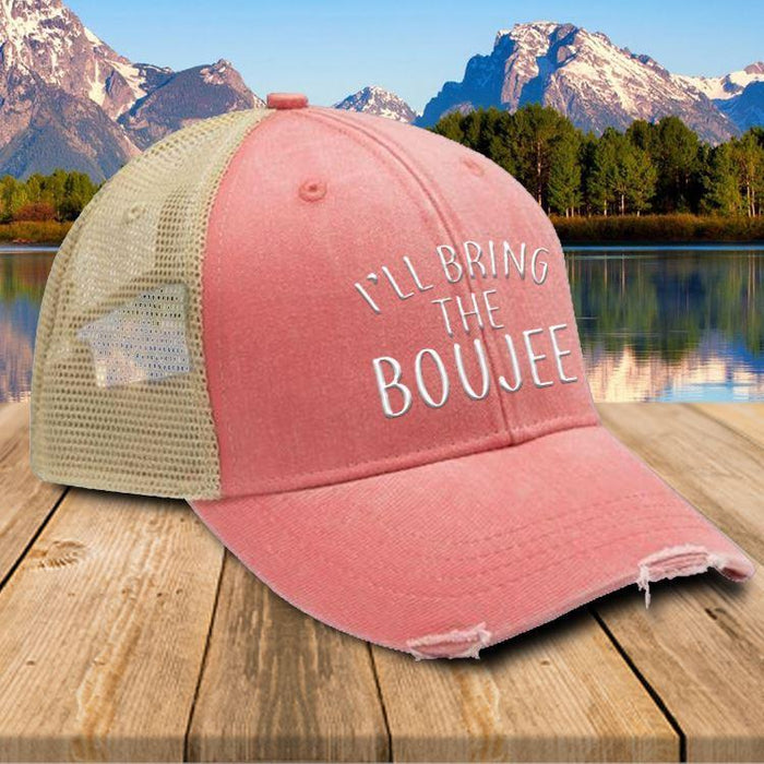 I'll Bring The Boujee Hats CustomCat Coral/Tan One Size 