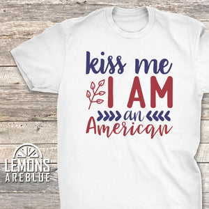 Kiss Me I'am American Premium Tees