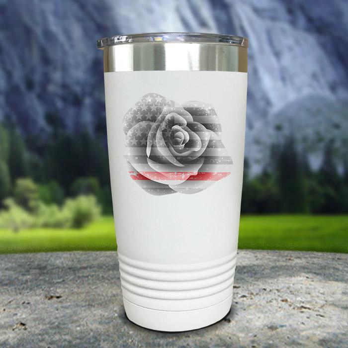 Thin Red Line Flower Color Printed Tumbler