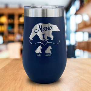 PERSONALIZED Grandparents Bear Engraved Wine Tumbler