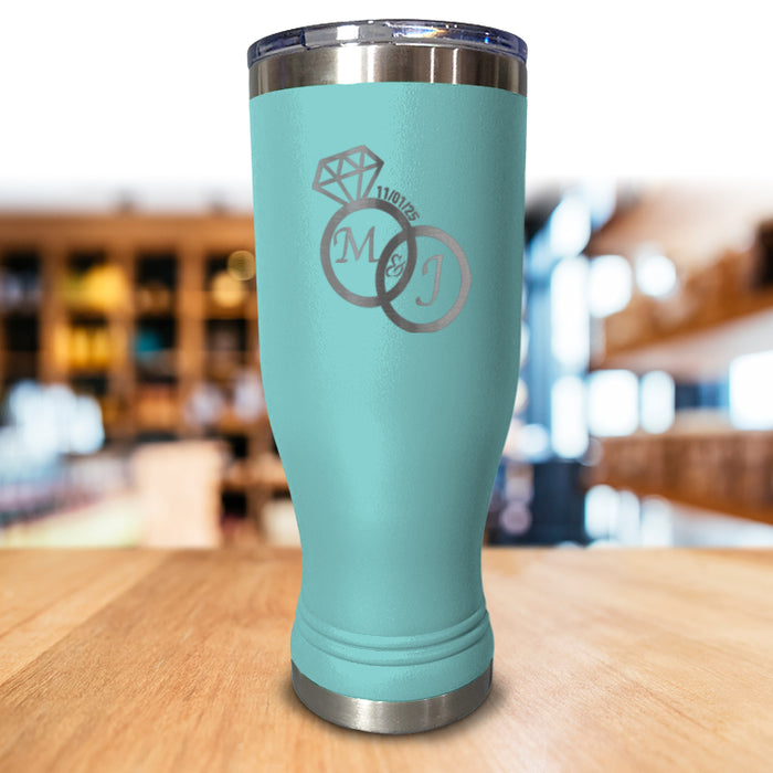 Diamond Ring Personalized Pilsner Style Tumbler